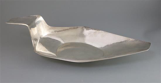 A large 1960s silver dish designed and made by A. Rawlinson and retailed by Asprey, 51 oz.